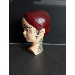 Tattoobeeld "handsome lady " silly art borstbeeld vrouw
