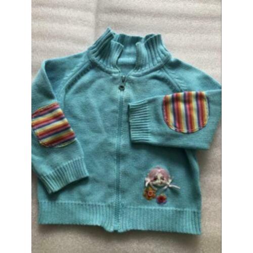 Maat 80 - 86 truitje - blauw met borduursel