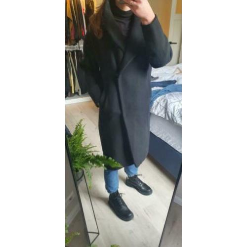 Oversized mantel jas zara zwart xs