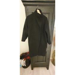 Oversized mantel jas zara zwart xs