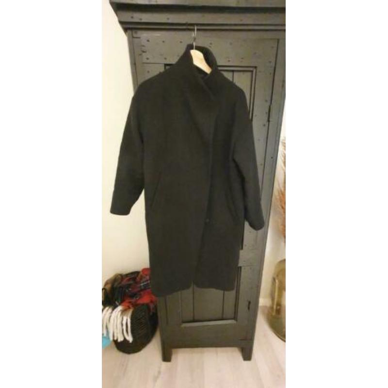 Oversized mantel jas zara zwart xs