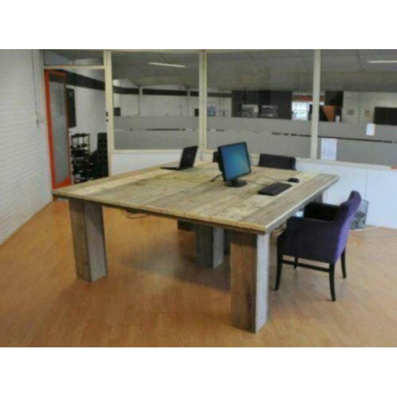 Bureau, kantoortafel, kantoorinrichting steigerhout op maat.