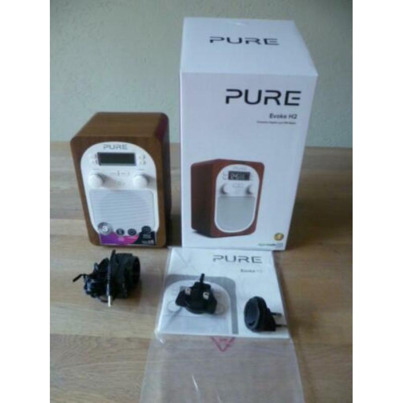 Pure Evoke H2 compacte walnoot draagbare RAB radio met FM