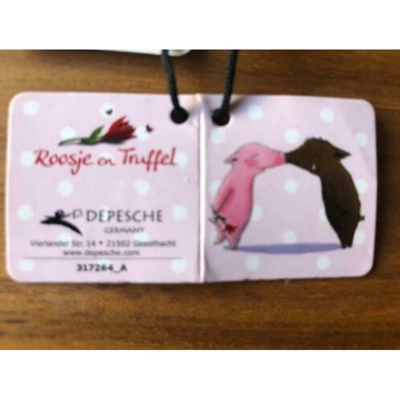 Roosje en Truffel medaillon sleutelhanger, nieuw met kaartje