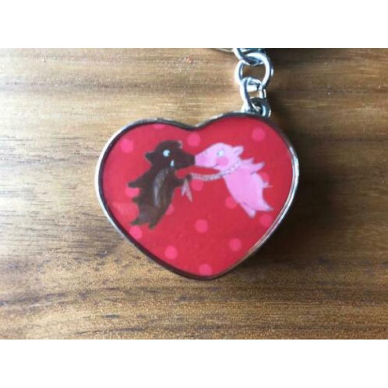 Roosje en Truffel medaillon sleutelhanger, nieuw met kaartje