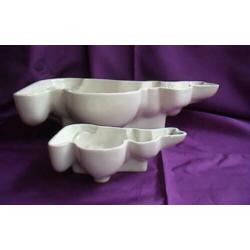 Konijn - aardewerk puddingvorm - klein wit konijntje