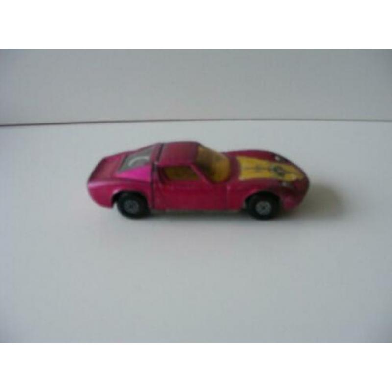 Lamborghini miura, matchbox k24 speedkings 1970, paars 1/43