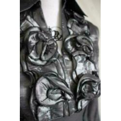 Zilver glanzende stretch gala katoen blouse maat M nr1 nieuw