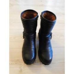 BIJNA NIEUW!!! Gave leren Nubikk cowboy/biker laarsjes 40/41