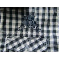 D419 Unsigned mt S overhemd blauw wit ruit