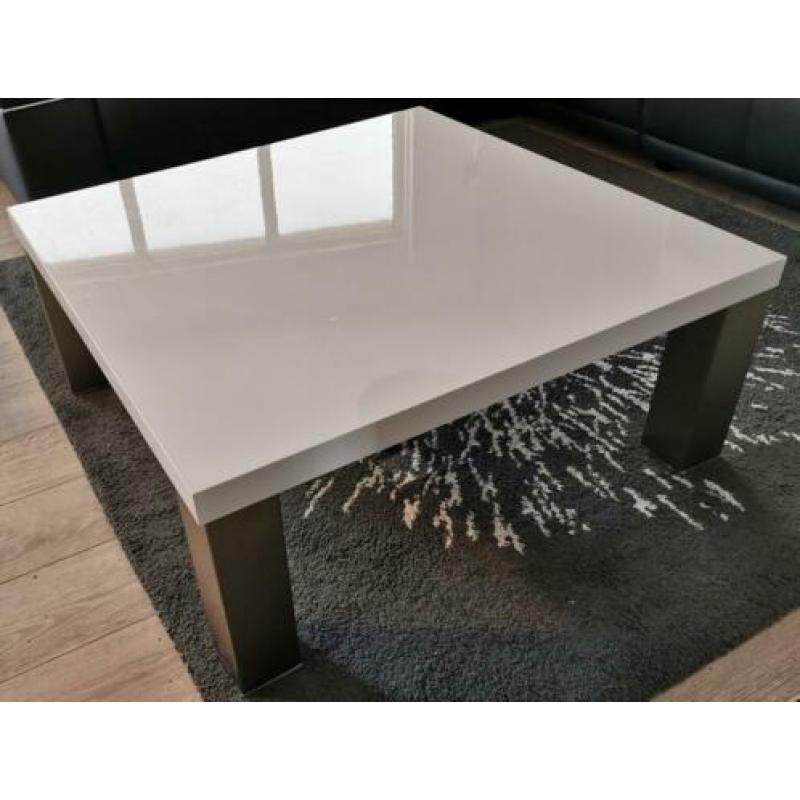 Salontafel hoogglans wit 100 cm x 100 cm x 40 cm