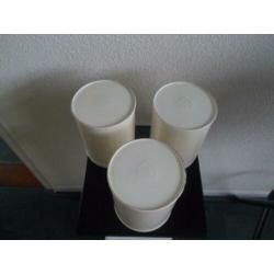 3 KOFFIE THEE SUIKER BUSSEN BLIKKEN Brabantia creme vintage