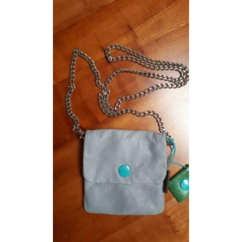 Nieuw Grijs Leren tasje GABS