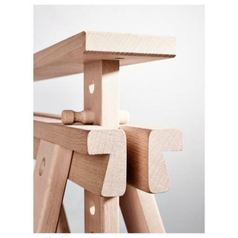 Schraag met plank, beuken, 70x71/93 prijs is per stuk