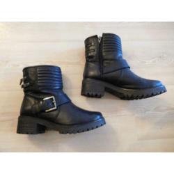 BIJNA NIEUW!!! Gave leren Nubikk cowboy/biker laarsjes 40/41