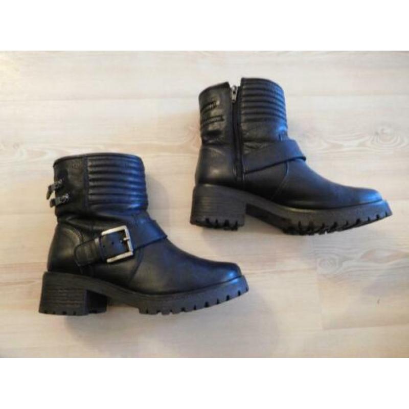 BIJNA NIEUW!!! Gave leren Nubikk cowboy/biker laarsjes 40/41