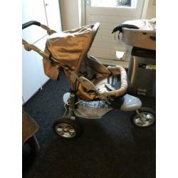 Combi kinderwagen Quick -Silver goudkleurig