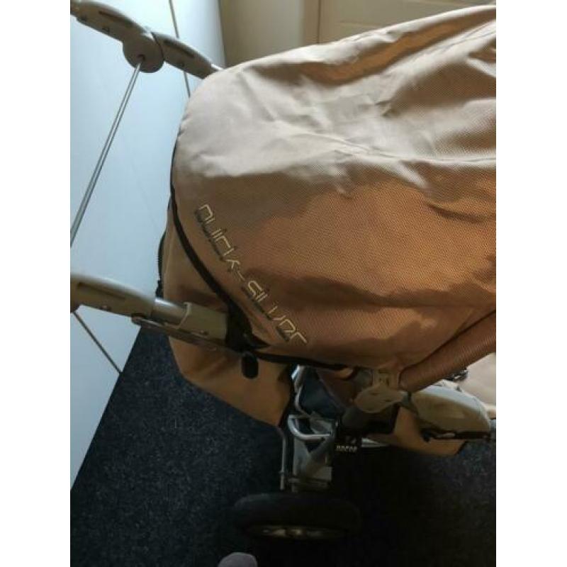Combi kinderwagen Quick -Silver goudkleurig