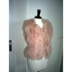 roze body van veertjes maat M