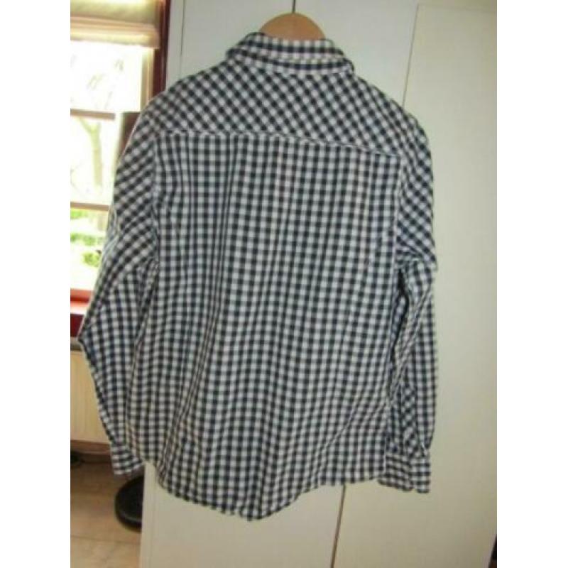 D419 Unsigned mt S overhemd blauw wit ruit