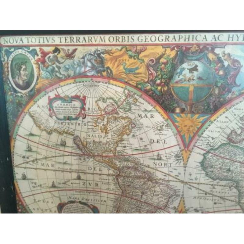 Mooie art-print wereldkaart mercator - Nova Totius Terrarum
