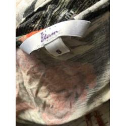 Miss Etam zacht tretch tricot floral bloemen jurk S xS