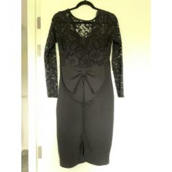 ZGAN! Mooie gala jurk met rugdecollete, mt 38/40