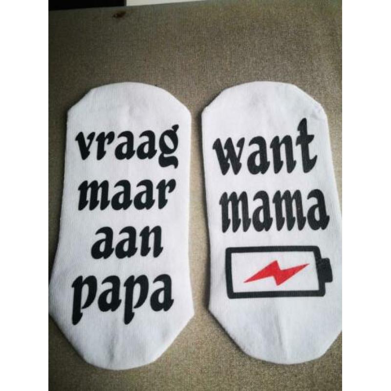 Sokken met tekst