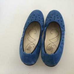 Yoli Waldlaufer 5H (38H) blauw suede leer ballerina’s