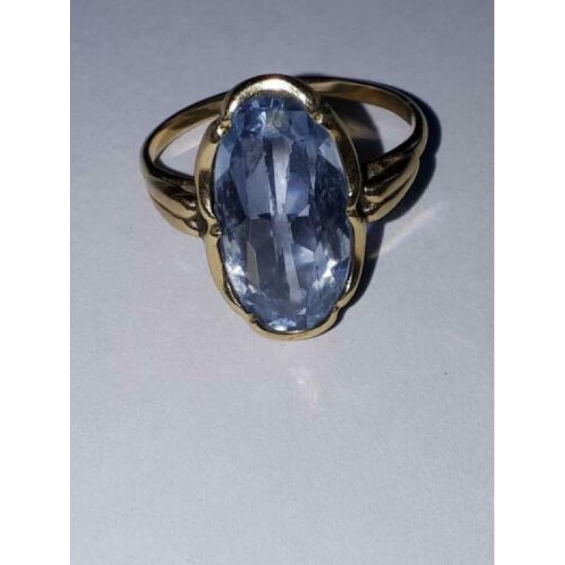 14K Gouden Ring met Aquamarijn