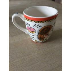 Blond Amsterdam koffie kopje bla bla rood