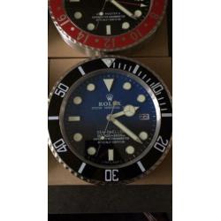 Rolex wandklokken 34 cm. Daytona,Pepsi,Batman enz