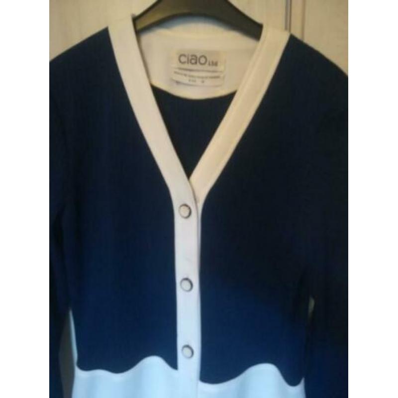 Vintage jaren 70 40-42 navy pencil 50's rockabilly