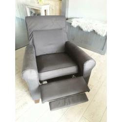 relaxstoel Ikea 'muren' antraciet/zwart