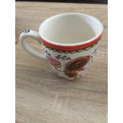 Blond Amsterdam koffie kopje bla bla rood