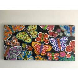 Goed uitziend, mooi schilderij met kleurrijke vlinders erop