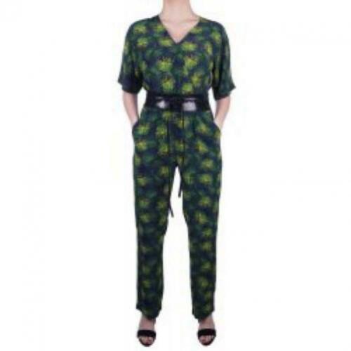 Geisha jumpsuit groen tropical print 38