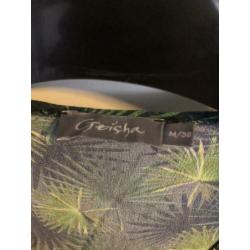 Geisha jumpsuit groen tropical print 38
