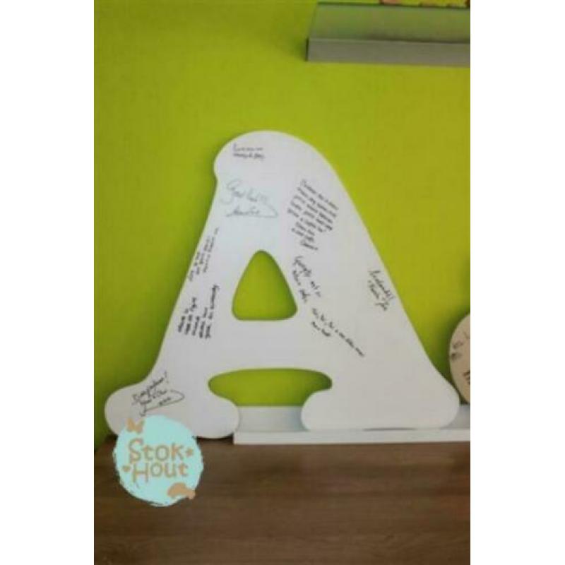 Mooie houten letters als gastenboek bruiloft | Stokhout 66