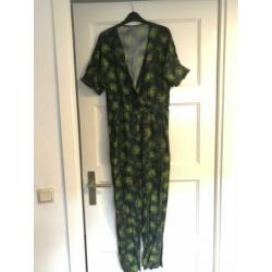 Geisha jumpsuit groen tropical print 38