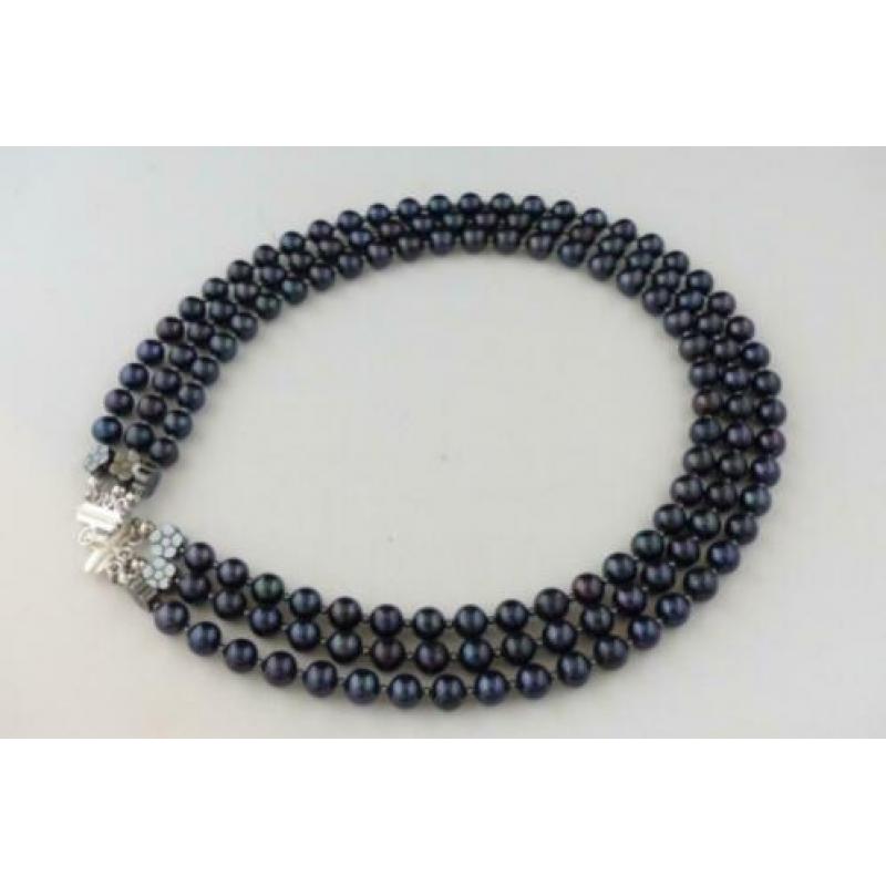 PAREL(zoetwaterparel) ketting/oorhanger-set