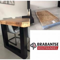 Bijzettafel salontafel boomstam blad suar