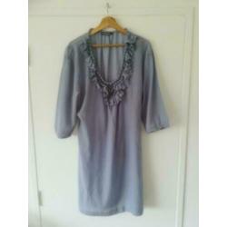 Supermooie blouse tuniek jurk blauw Sandwich/Superstar 44