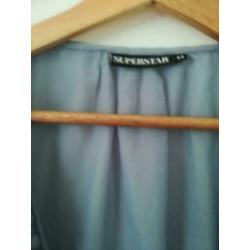 Supermooie blouse tuniek jurk blauw Sandwich/Superstar 44