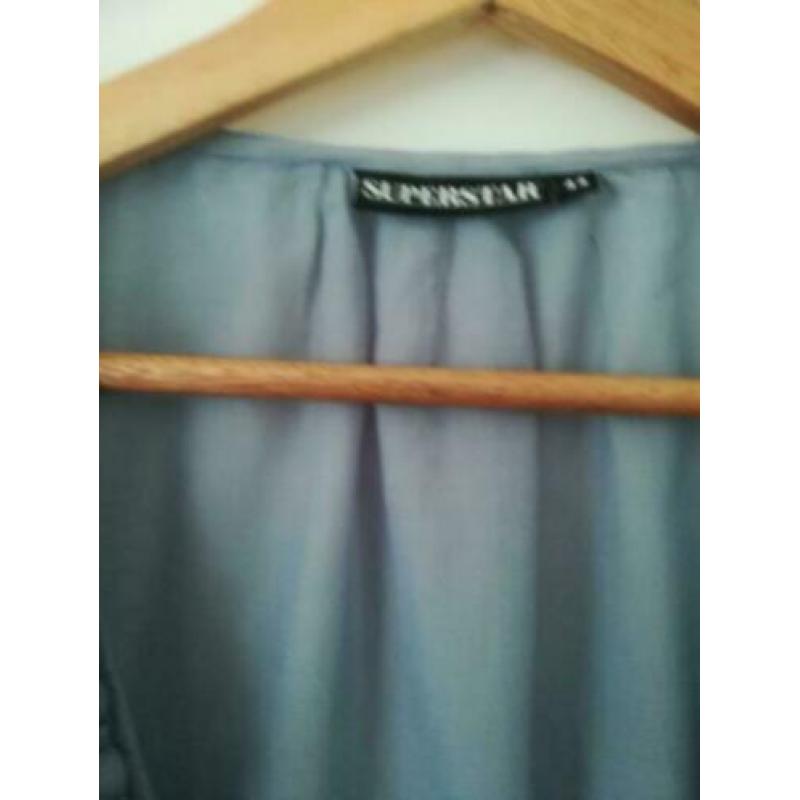 Supermooie blouse tuniek jurk blauw Sandwich/Superstar 44