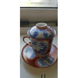 Japanese Covered Eggshell Cup & Saucer 112.