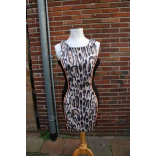 Jurk zwart leopard Jane Norman London mt 14