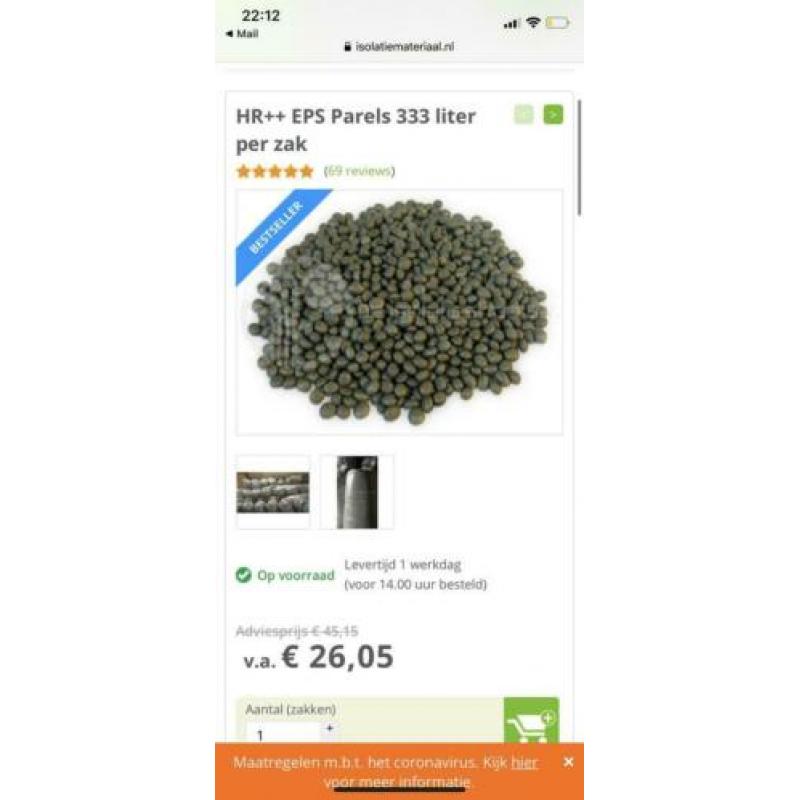 EPS isolatie parels, EPS korrels HR++