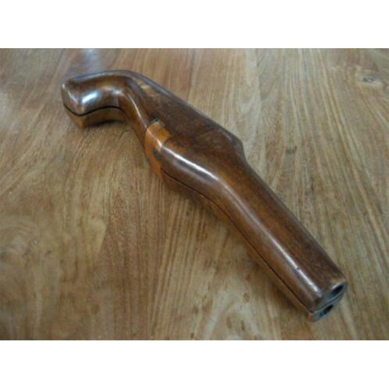 Houten laarzenknecht in dubbeloops pistool vorm