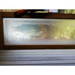 243br x 64h Grenen raam met prachtig geetst glas
